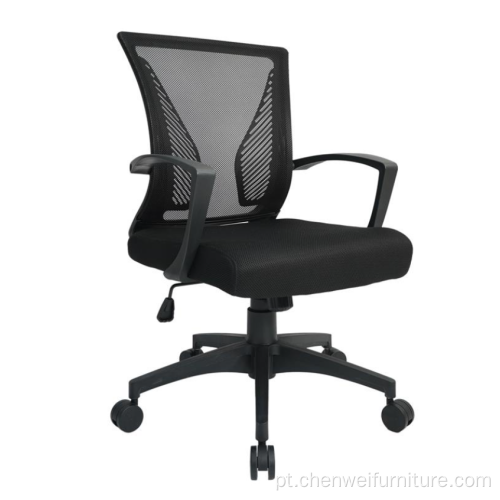 Cadeira de escritório de malha giratória ergonômica com esponja de tecido